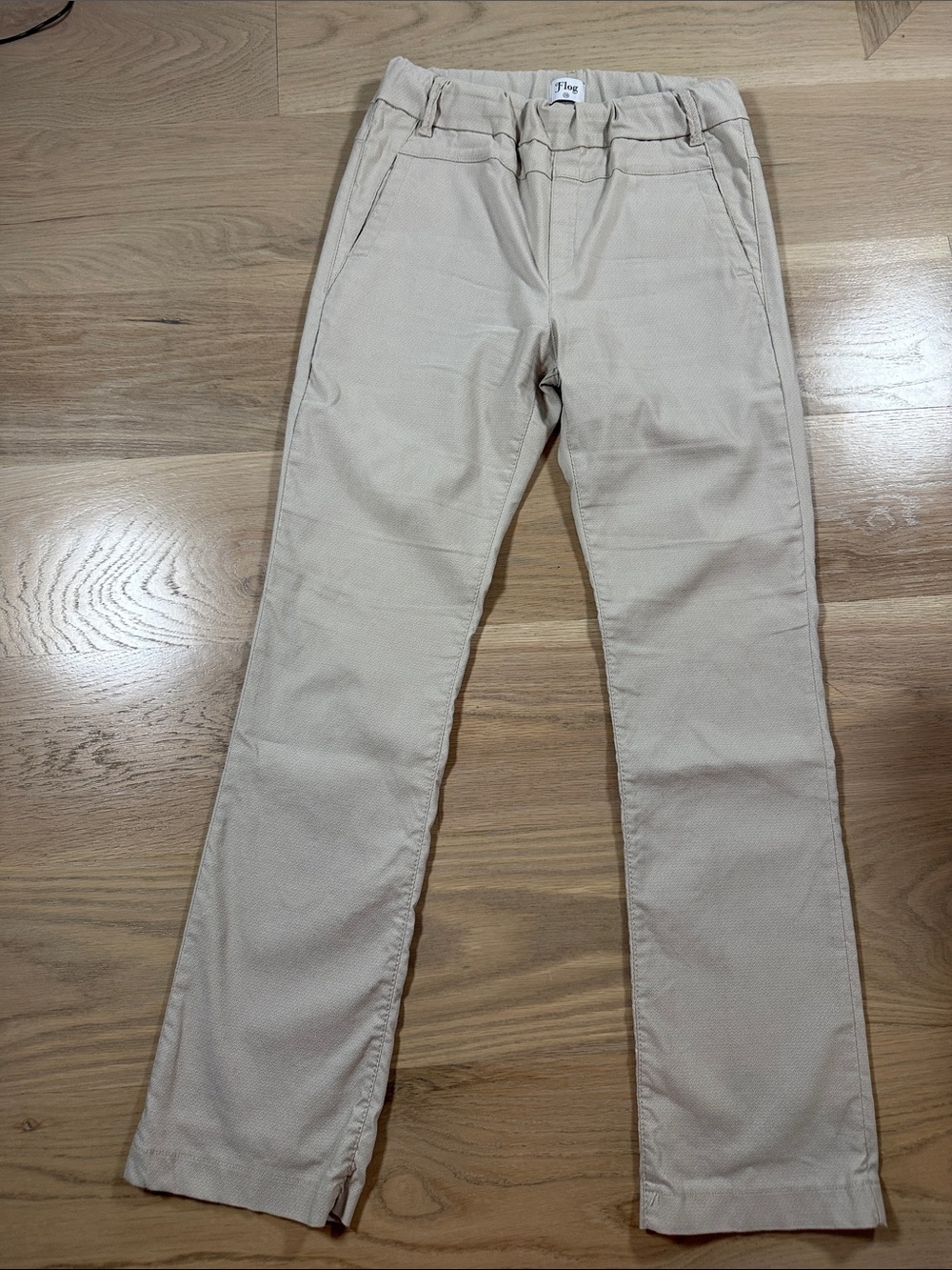 Bevy Flog Pants Womens 28 Beige Khaki Stretch Pull On Elastic Waist Made In Isra